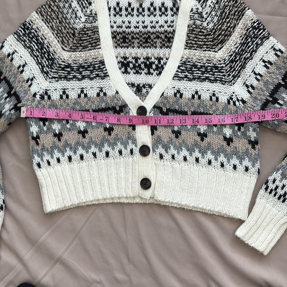 American Eagle cropped Fair Isle cardigan Size XS - Picture 5 of 6